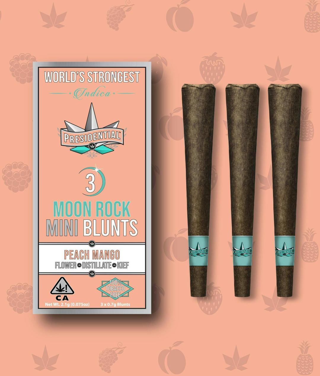 Presidential Pee-Wee Moon Rock Mini Blunts -Peach Mango-(2.1g)