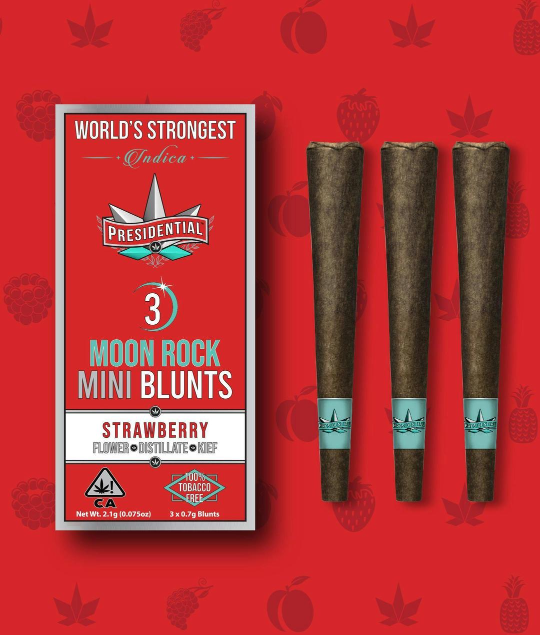 Presidential Pee-Wee Moon Rock Mini Blunts -Strawberry-(2.1g)