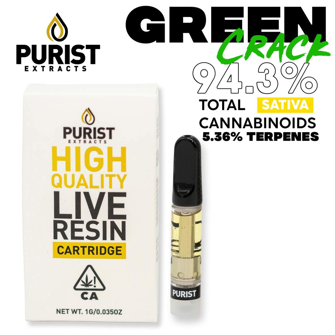 Green Crack Live Resin 1G Cartridge