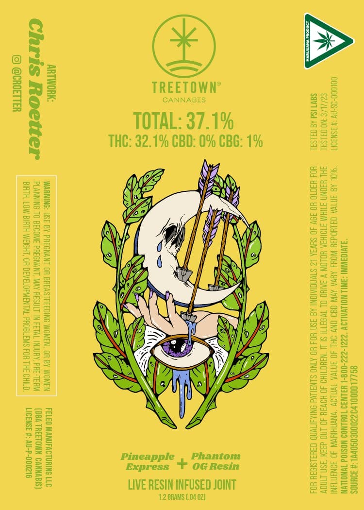 *THC 32.1%* Pineapple Express X Phantom OG (Artist Series #1Light Yellow)