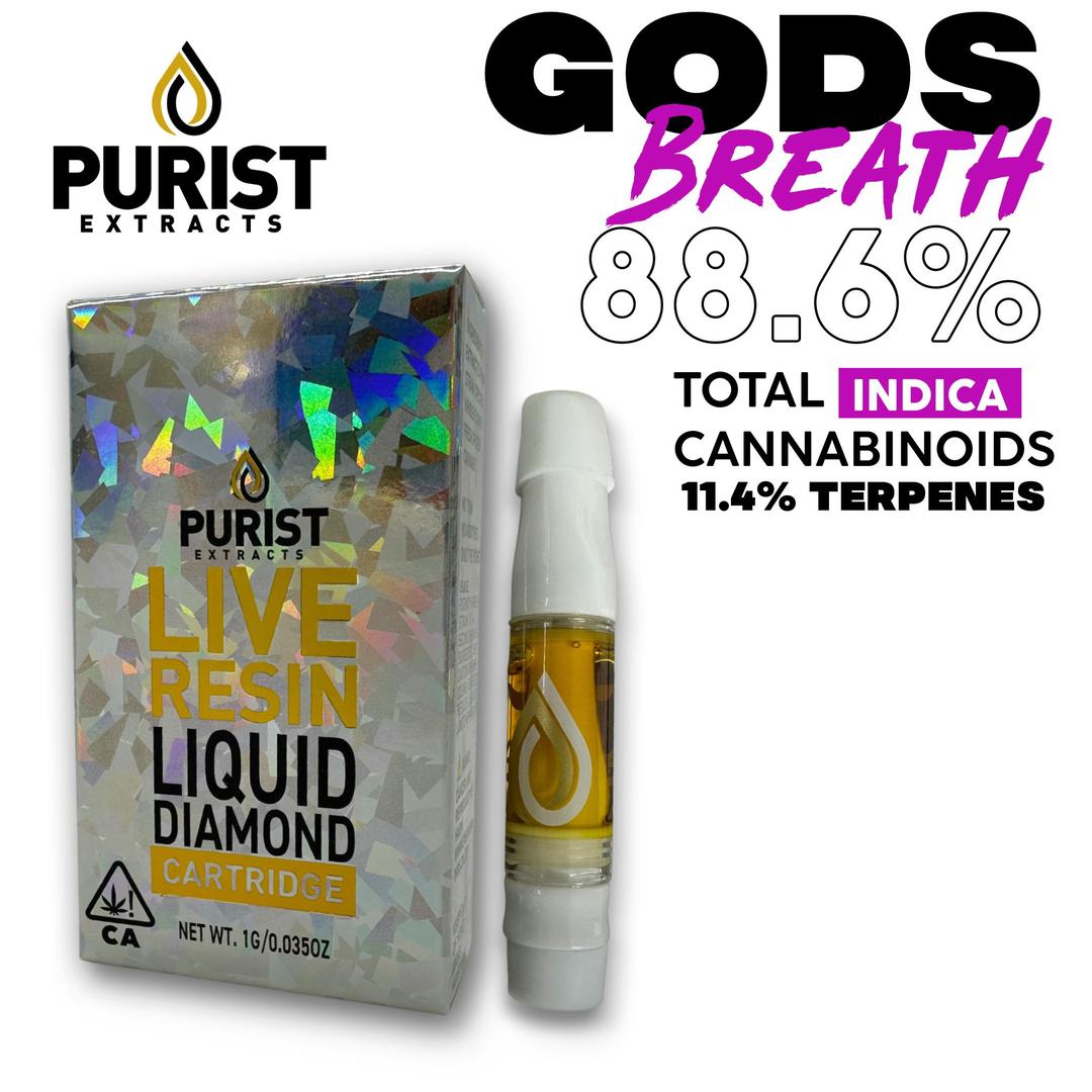 God's Breath Live Resin 1G Cartridge