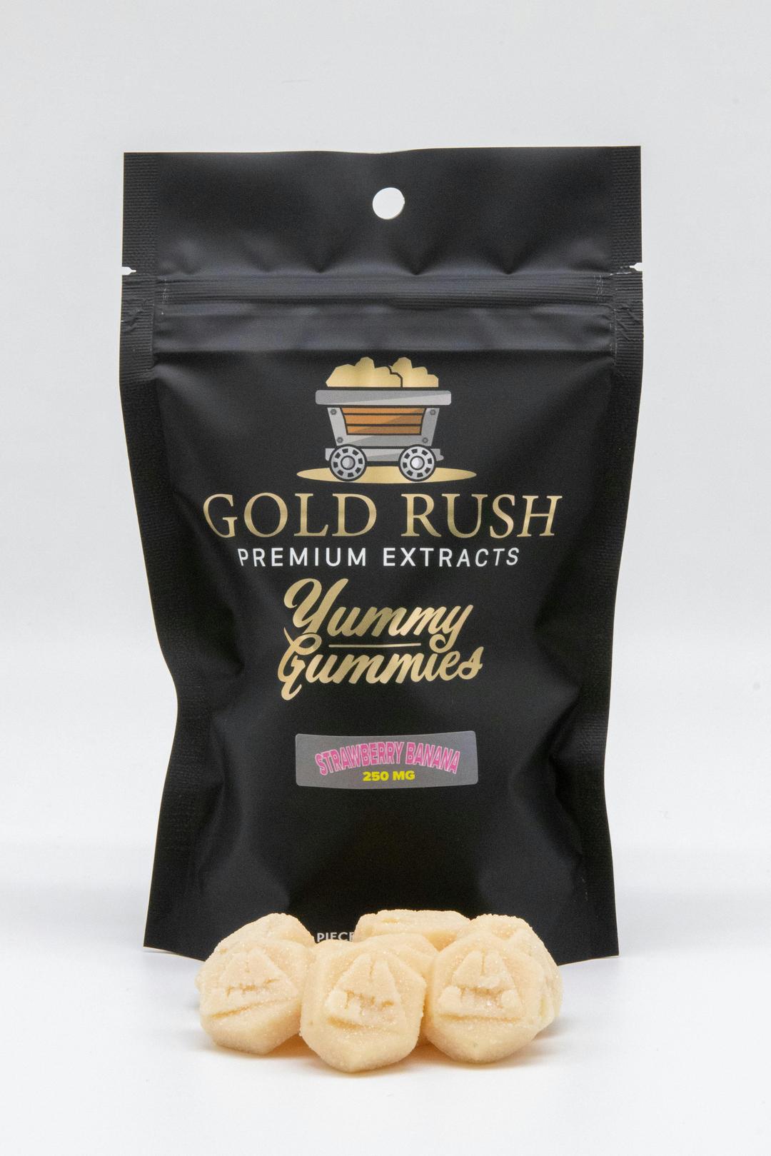 Gold Rush Strawberry Banana Yummy Gummies 250mg-10pk