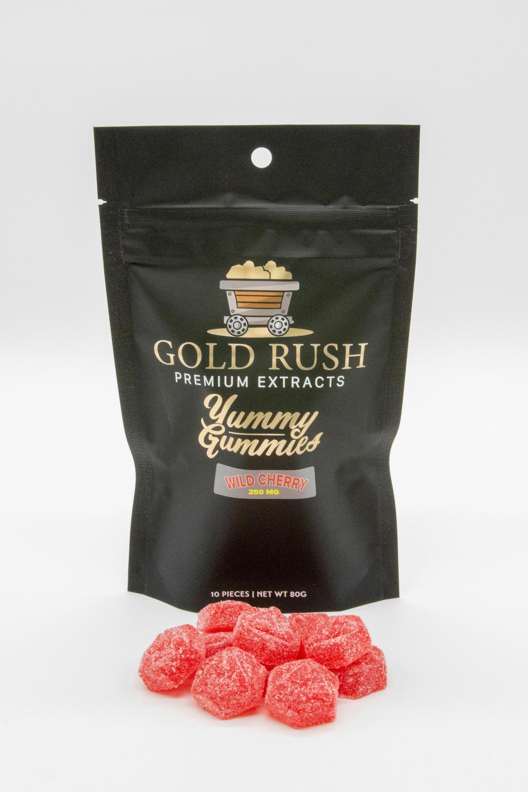 Gold Rush Wild Cherry Yummy Gummies 250mg-10pk