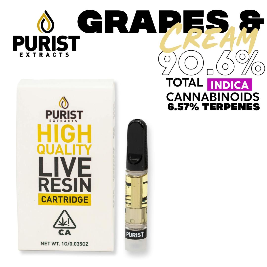 Grapes And Cream Live Resin 1G Cartridge
