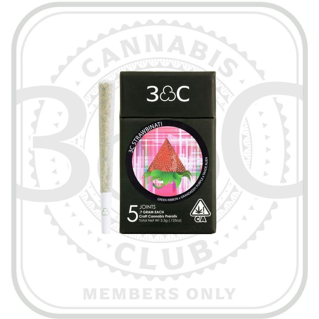 3C | Strawbinati Prerolls 5pk - 3.5g (Members Only Pricing)