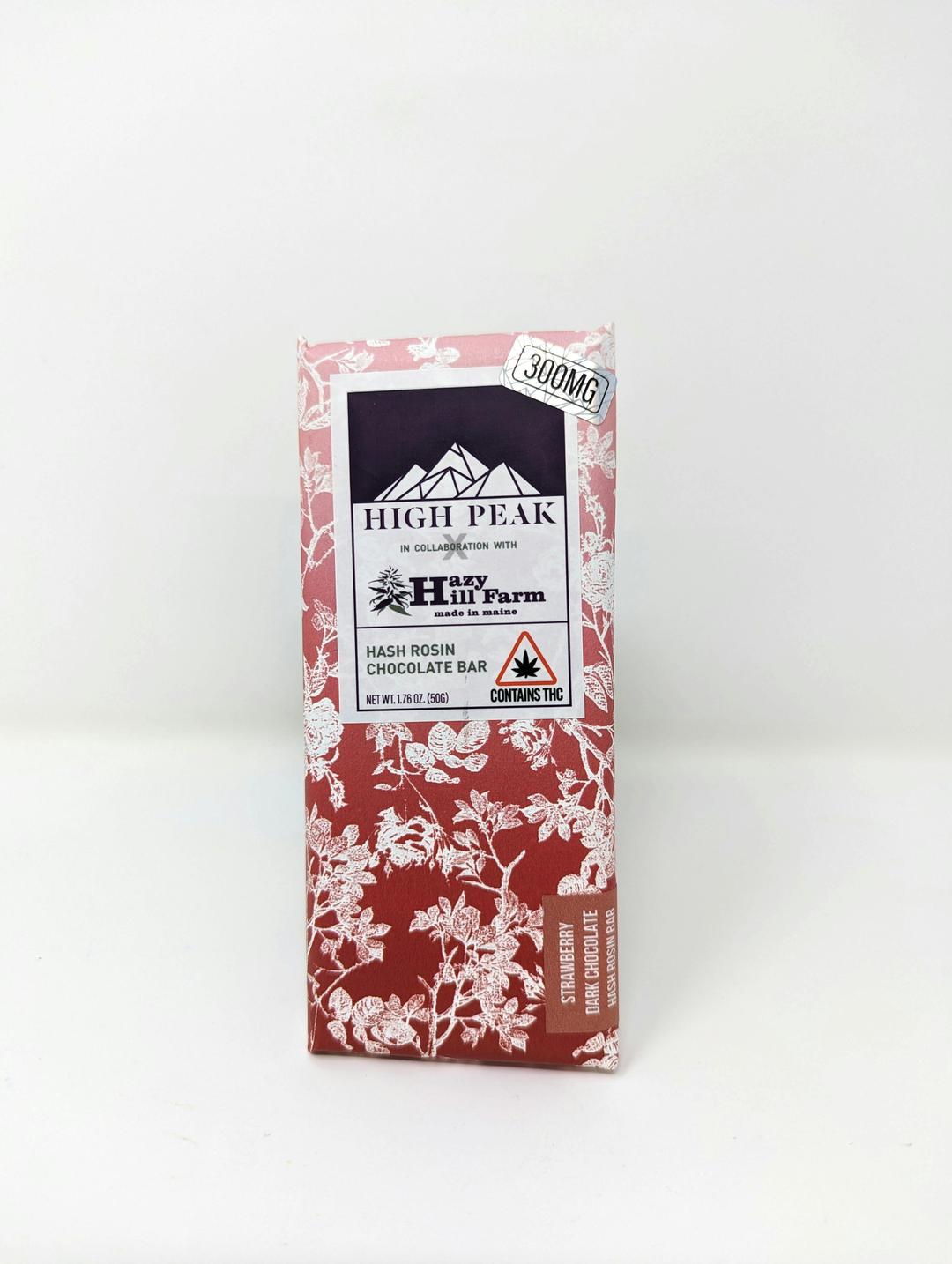 High Peak Cannabis Co. | 300mg Hash Rosin Strawberry Dark Chocolate Bar