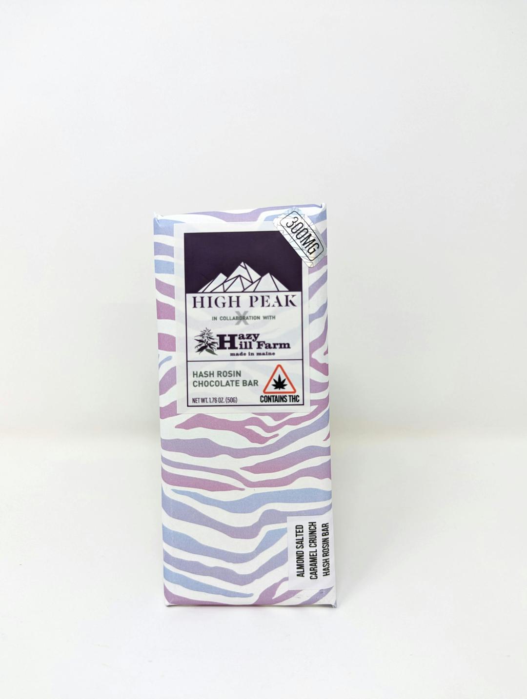 High Peak Cannabis Co. | 300mg Hash Rosin Almond Salted Caramel Crunch Bar
