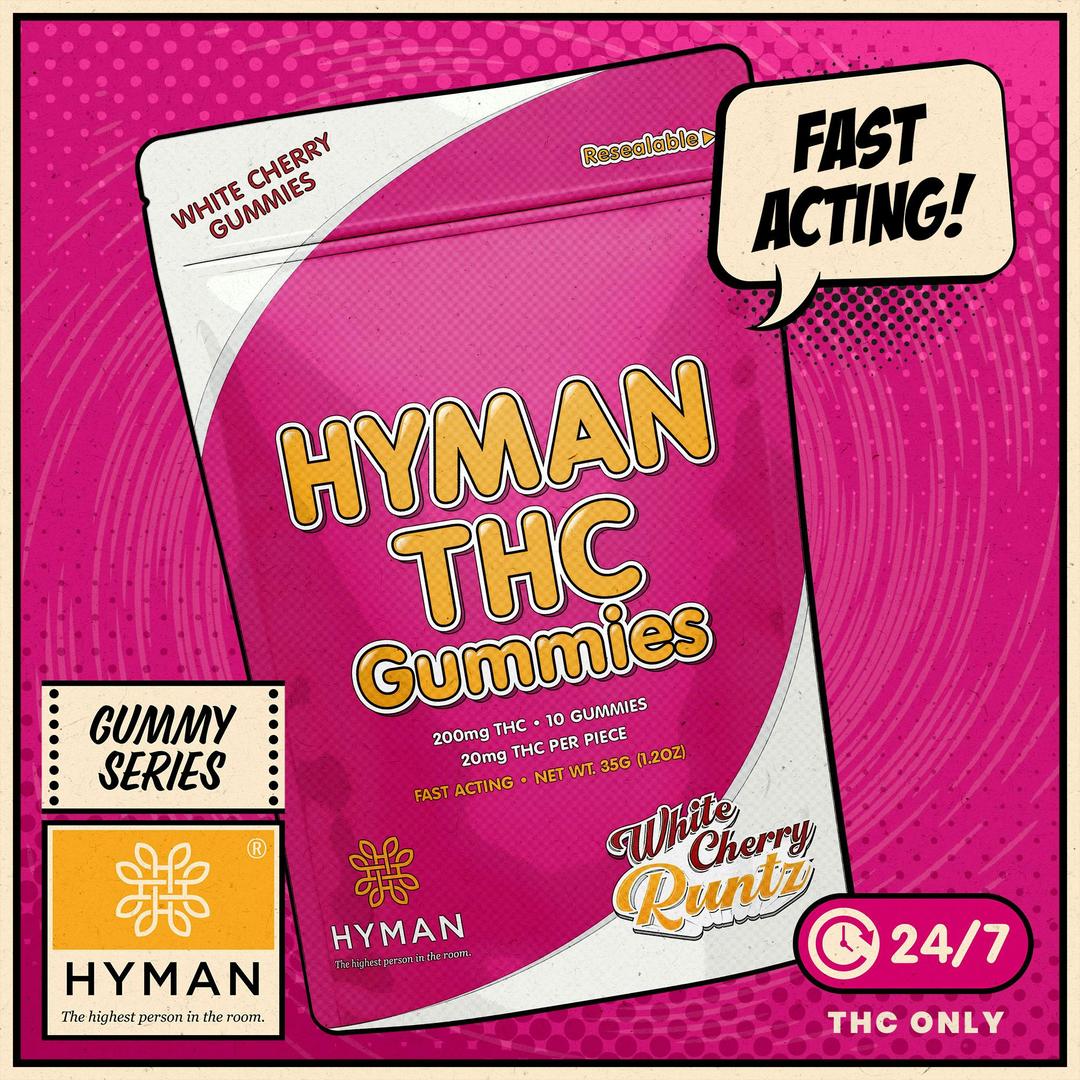 White Cherry Runtz | ALL DAY • Fast Acting 200mg Gummies | HYMAN | MED