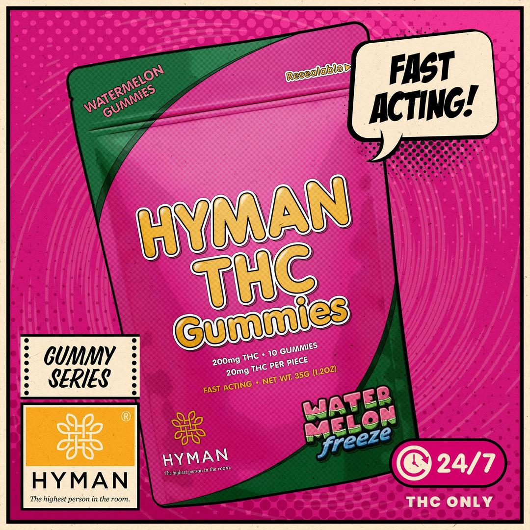 WaterMelon Freeze | ALL DAY • Fast Acting 200mg Gummies | HYMAN | REC