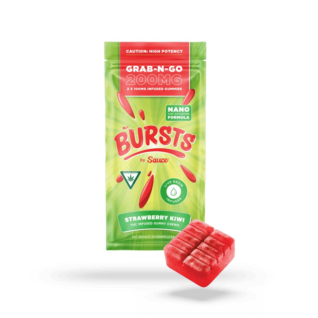 BURSTS Strawberry Kiwi - 200MG Live Resin Infused Edibles