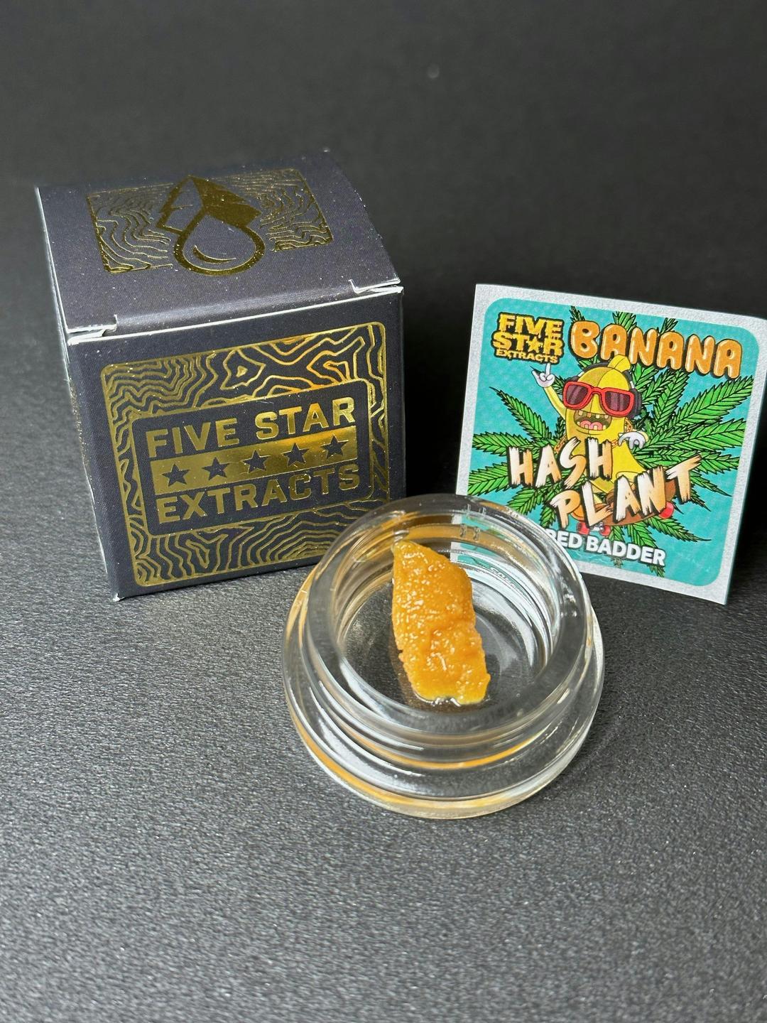 Five Star Extracts: Banana Hash Plant - 1 Gram Cured Badder
