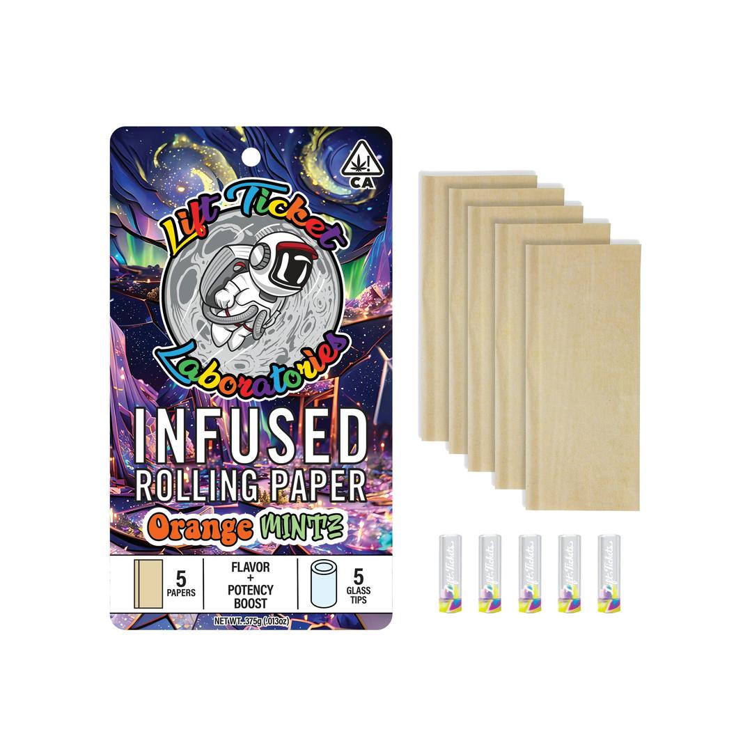 Orange Mintz Live Resin Infused Rolling Paper - 5 pack