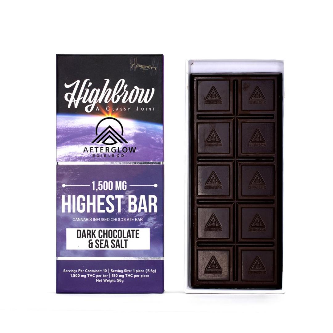 Highbrow/Afterglow Dark Chocolate Sea Salt Highest Bar 1500mg