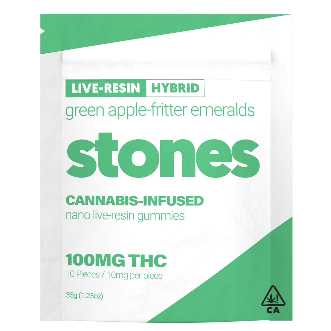 Green Apple-Fritter Emeralds Live Resin (100mg) Vegan Gummies