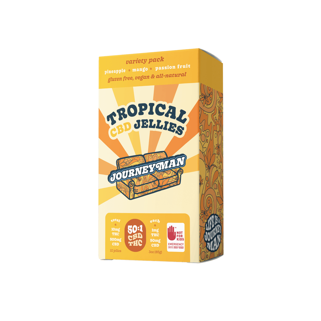 50:1 Tropical CBD Jellies (500mg CBD/10mg THC)