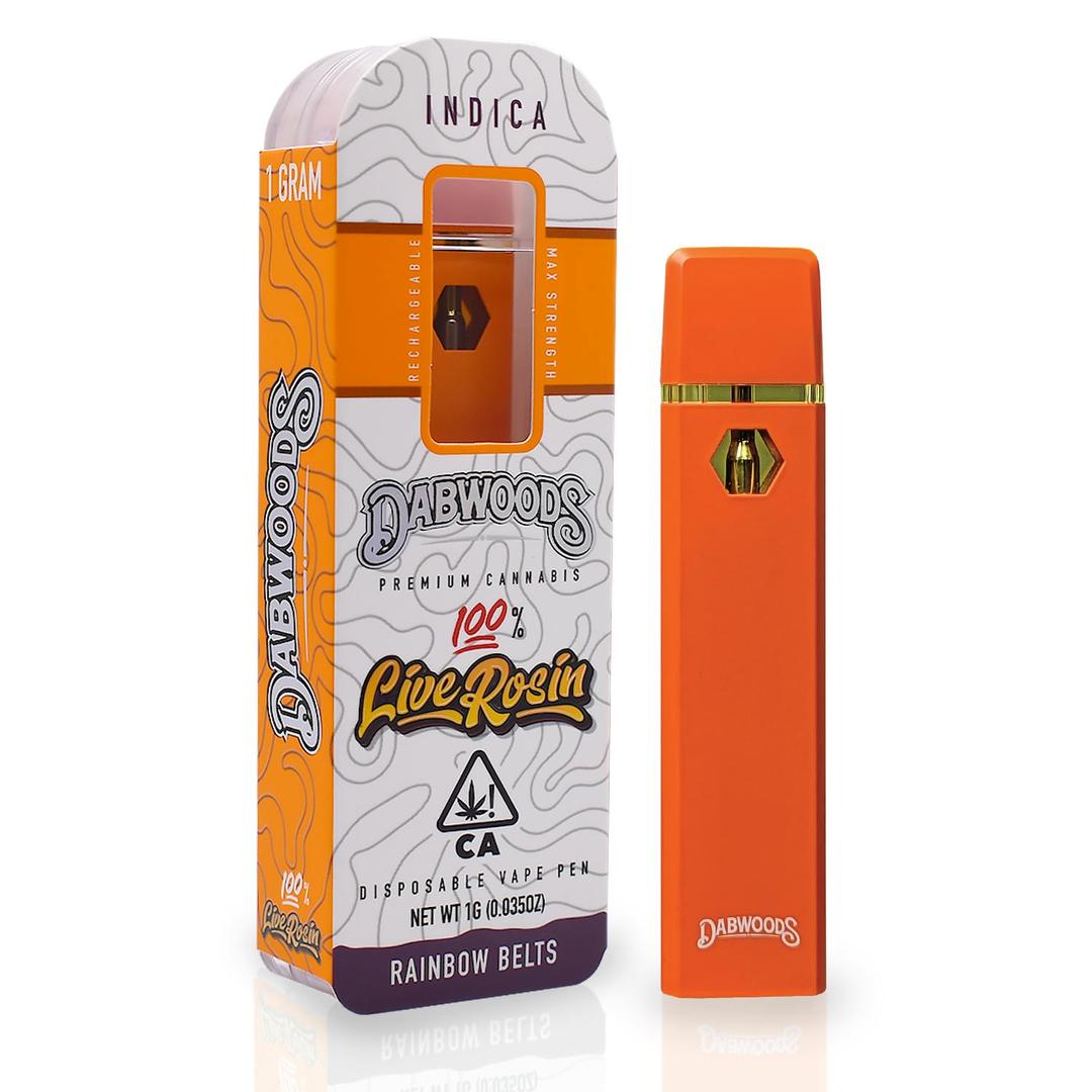 DABWOODS 1 GRAM LIVE ROSIN ALL IN ONE DEVICE RAINBOW BELTS