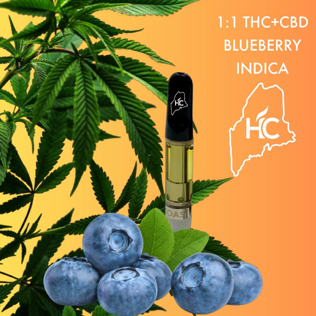 High Coast 1G 1:1 THC+CBD Cartridge - Blueberry (Indica)