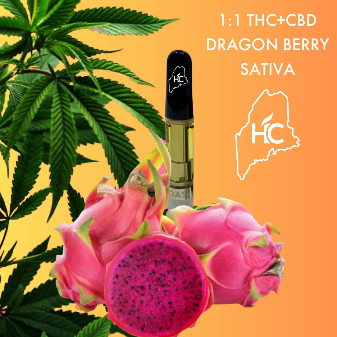 High Coast 1G 1:1 THC+CBD Cartridge - Dragon Berry (Sativa)