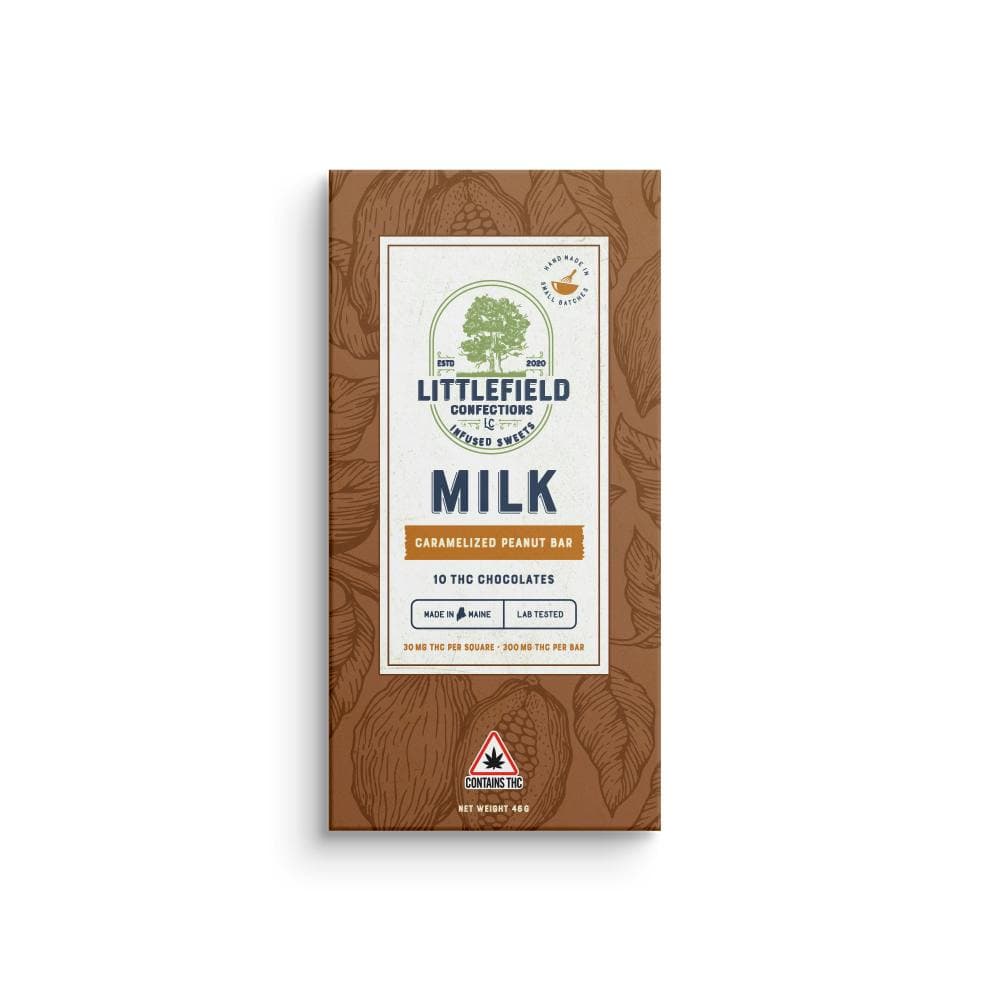 Caramelized Peanut THC Milk Chocolate Bar 30mg/pc 300mg Total