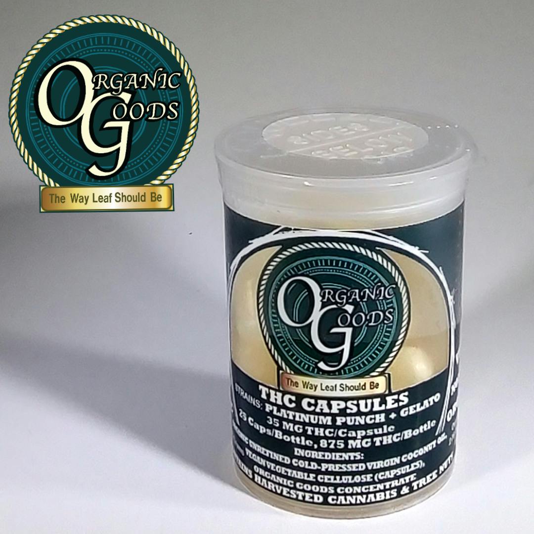 Organic Goods THC Capsules Platinum Punch + Gelato 875 MG