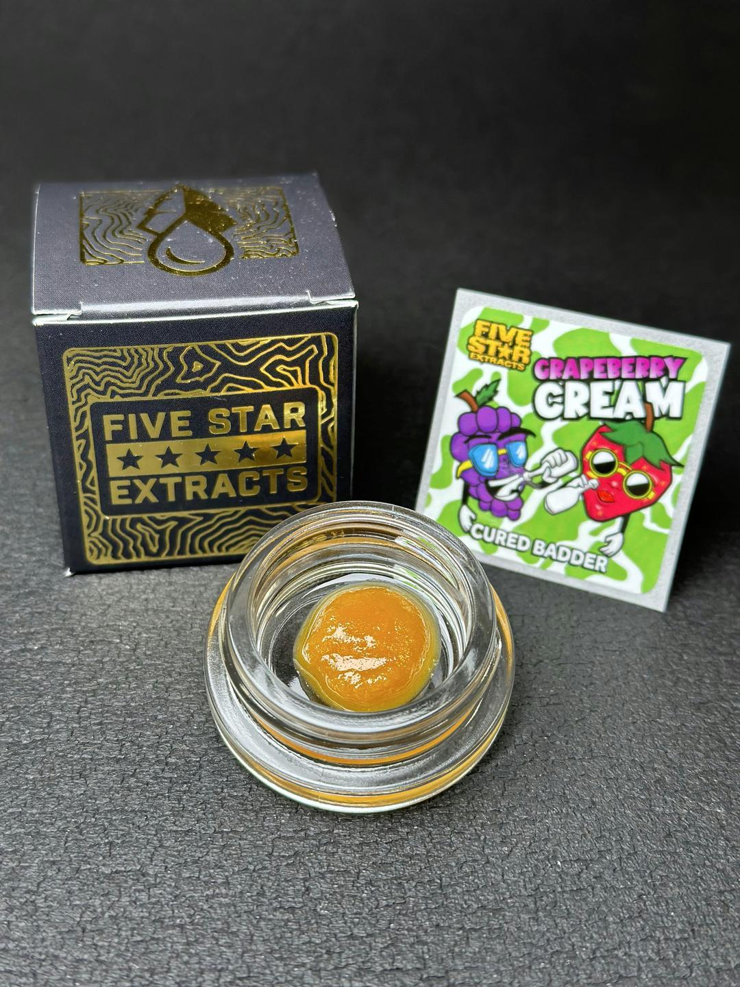 Five Star Extracts: Grapeberry Cream - 1 Gram Cured Badder
