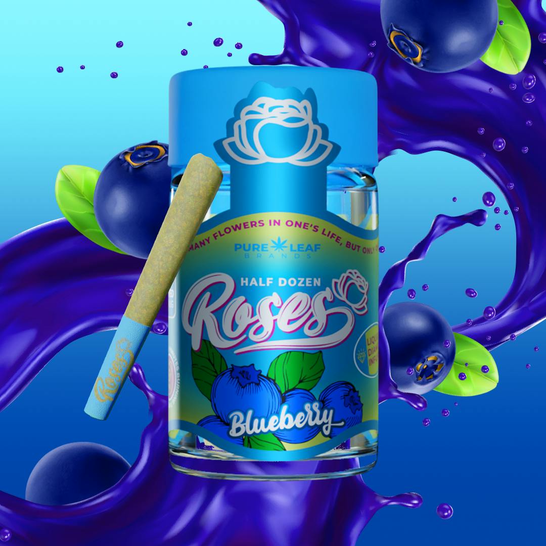 BLUEBERRY Roses 6 Pack Hybrid | Liquid Diamond Infused | 3.6G (.6g ea)
