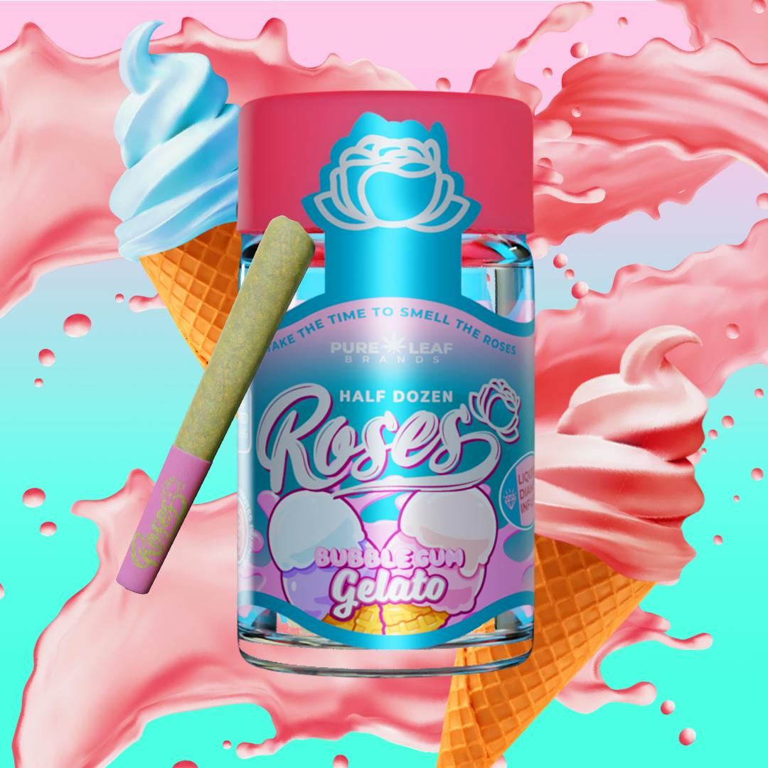 BUBBLEGUM GELATO Roses 6 Pack Hybrid | Liquid Diamond Infused | 3.6G