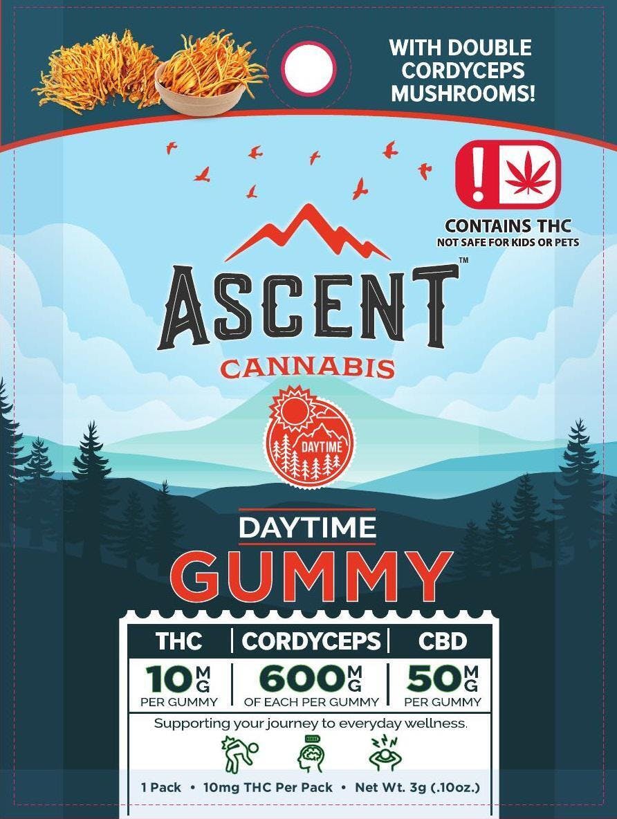 Ascent Cannabis Mushroom Gummies - Preworkout - Single - 10mg THC
