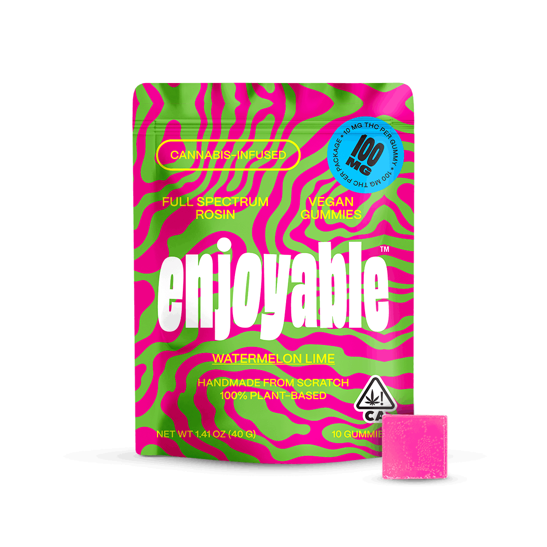 Enjoyable Full Spectrum Rosin Watermelon Lime Vegan Gummies 100mg