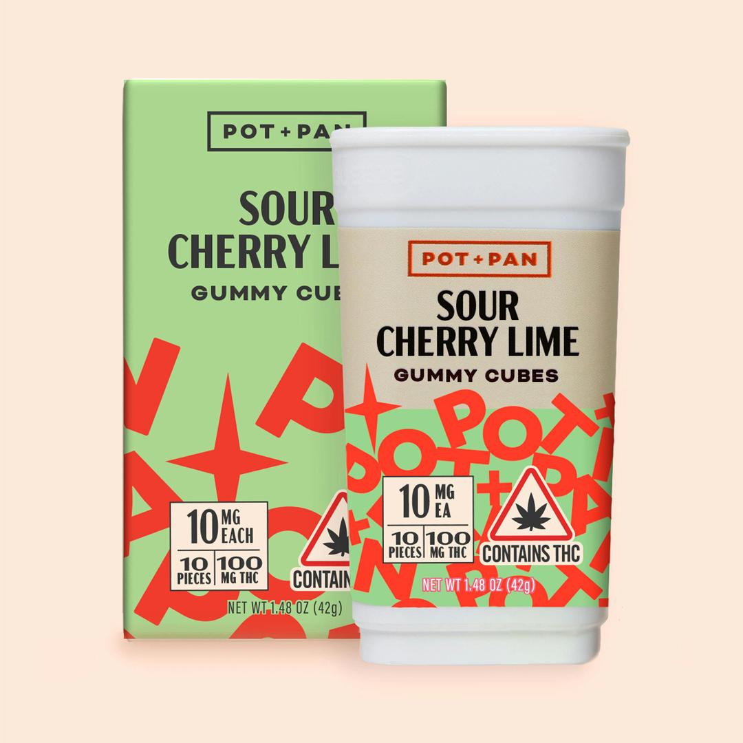 Pot + Pan | Sour Cherry Lime Gummy Cubes | 10 pieces (10mg)
