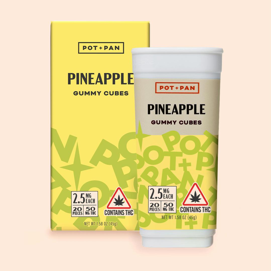 Pot + Pan | Pineapple Gummy Cubes | 20 pieces (2.5mg)