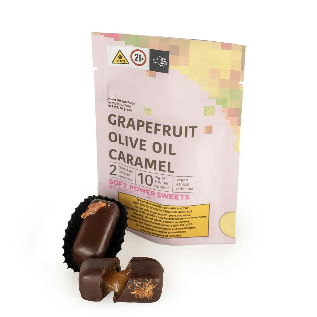 Soft Power Sweets 10mg 2pk (20mg) Grapefruit Olive Oil Chocolate Caramel