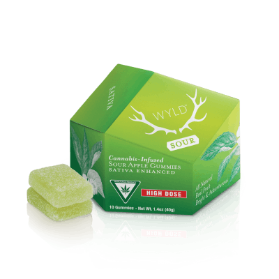 *HIGH DOSE* Sour Apple Sativa Enhanced Gummies | MI