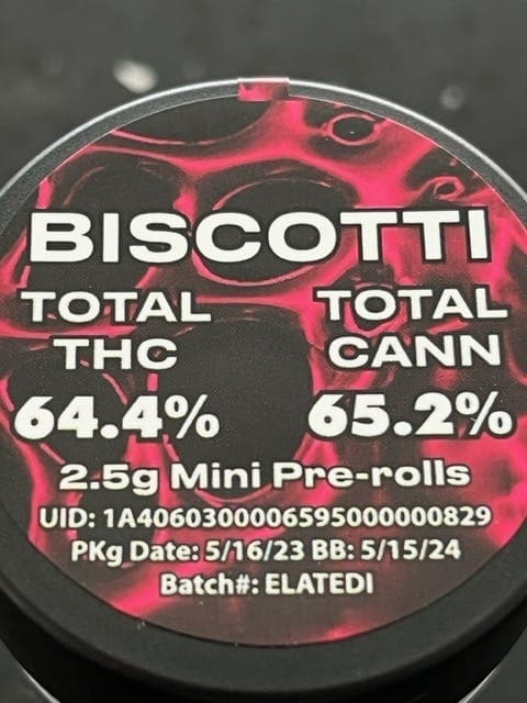 BISCOTTI INFUSED 5PACK PREROLLS