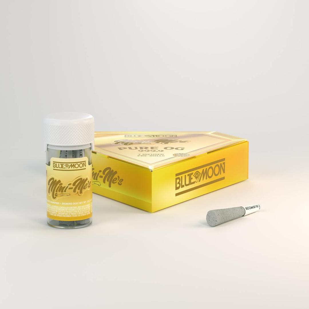Blue Moon Pure OG Infused Mini me Pre Roll Jar 7 Pack 3.5 G