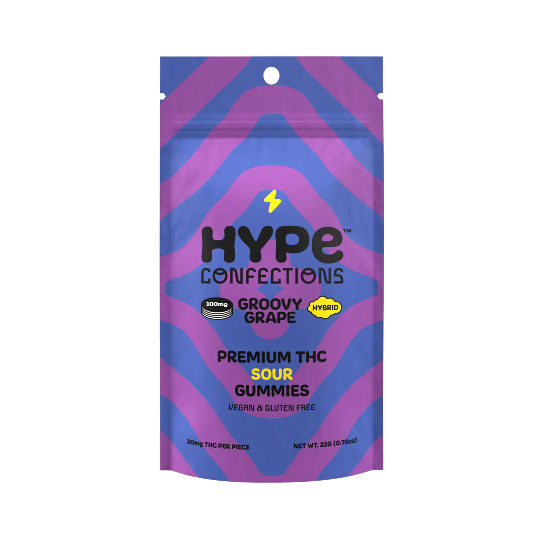 Sour Groovy Grape 100mg - Hybrid Medical Gummies
