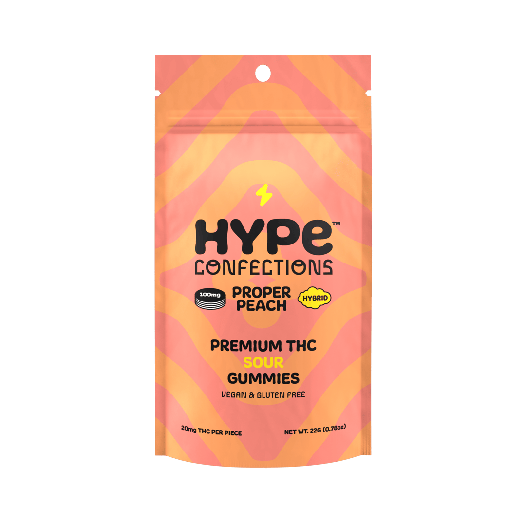 Sour Proper Peach 100mg - Hybrid Medical Gummies