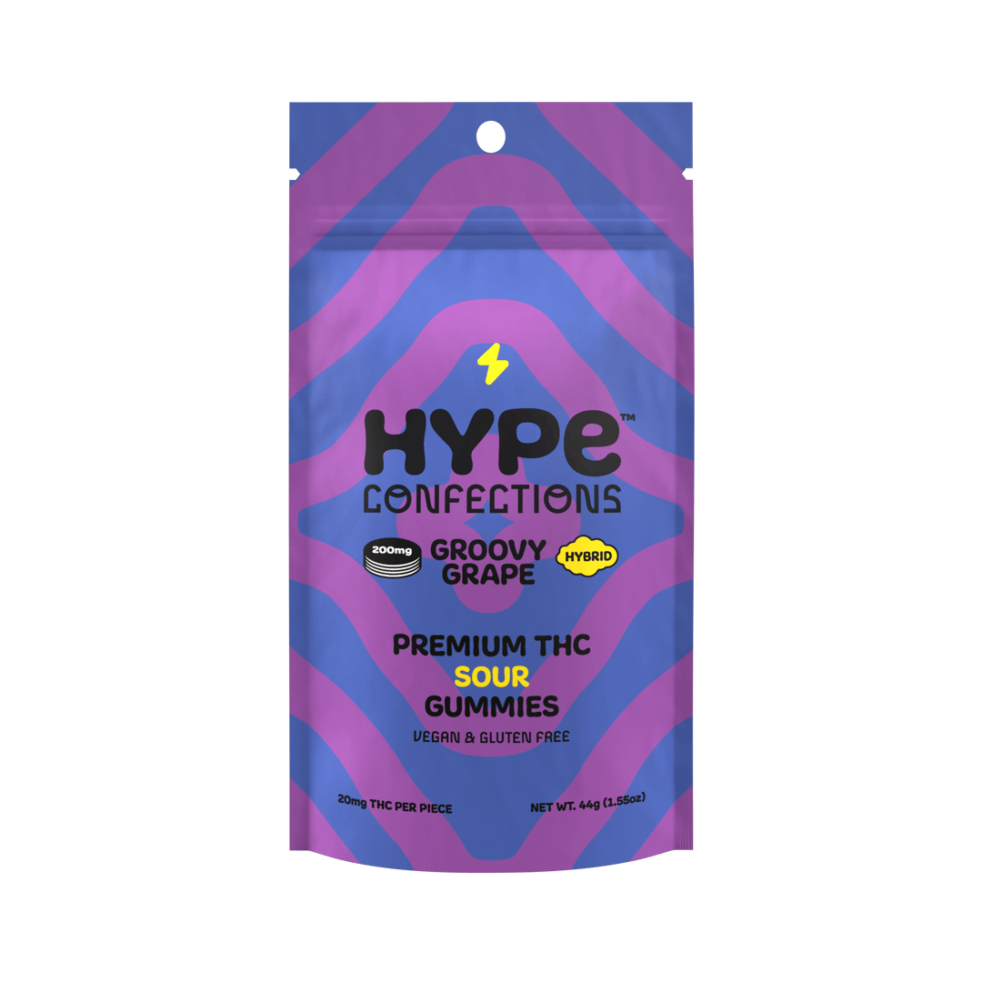 Sour Groovy Grape 200 mg - Hybrid Medical Gummies