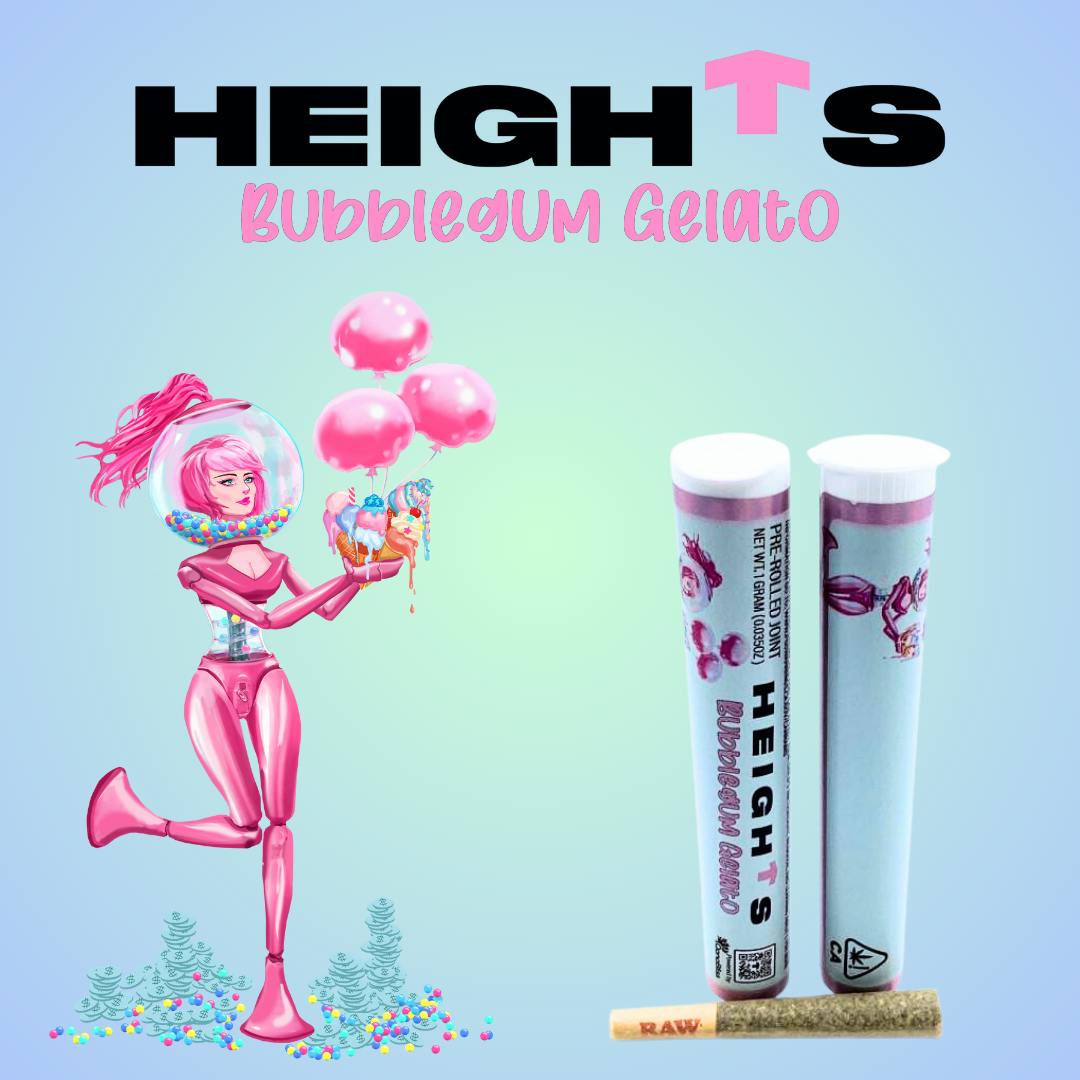 HEIGHTS Bubblegum Gelato - 1g Pre-Roll Indoor Flower