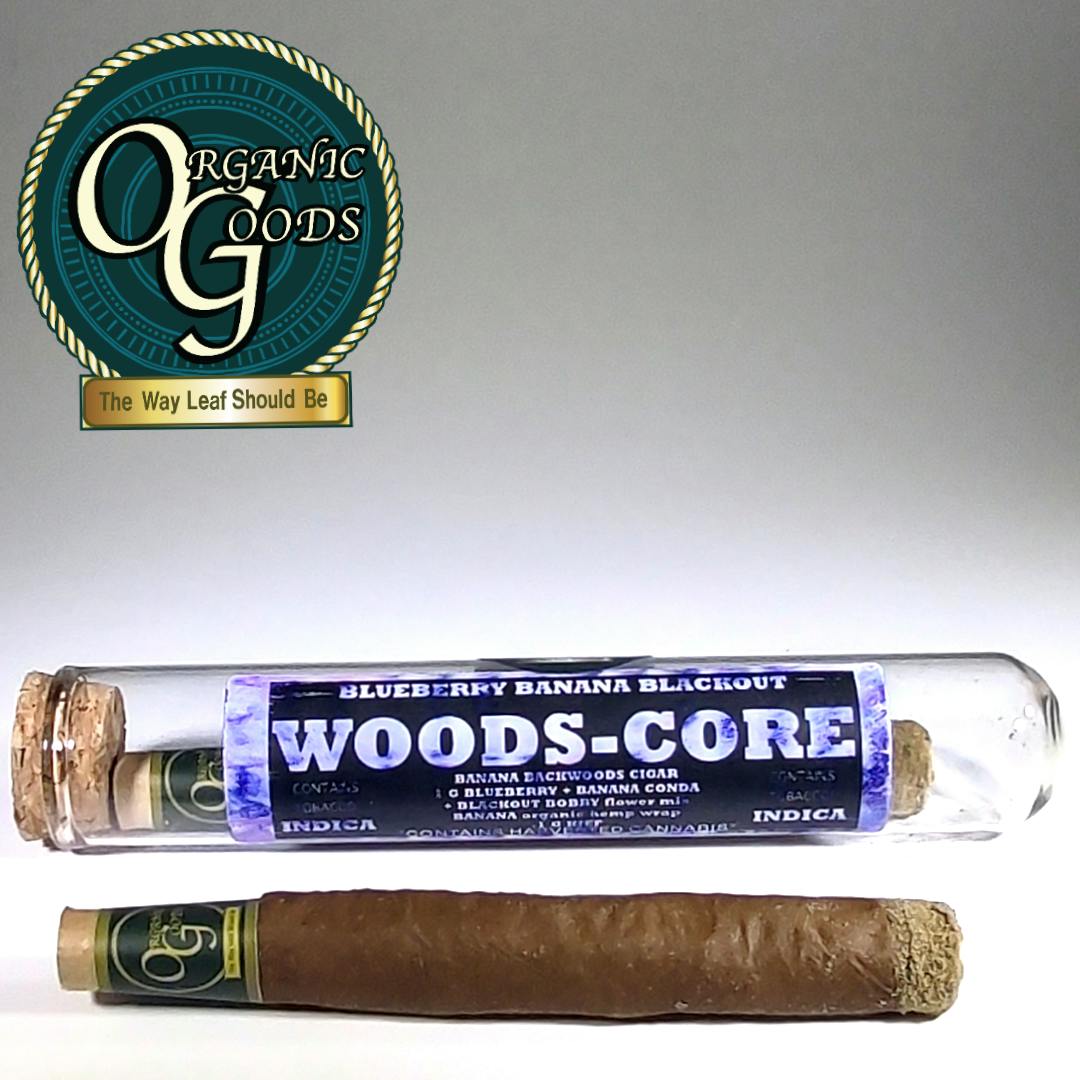 Organic Goods Woods-Core Blunt w/ Kief Blueberry Banana Blackout 1.1 G