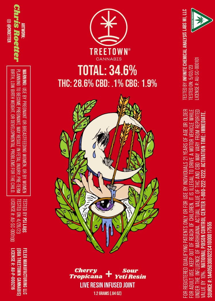 THC 34.6%* Cherry Tropicana X Sour Yeti (Artist Series #1 Cherry Red)