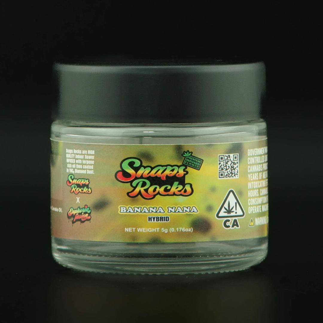 Snaps Rocks Banana Nana - Cannabis Oil & THCa diamond Infused - 5g Jar