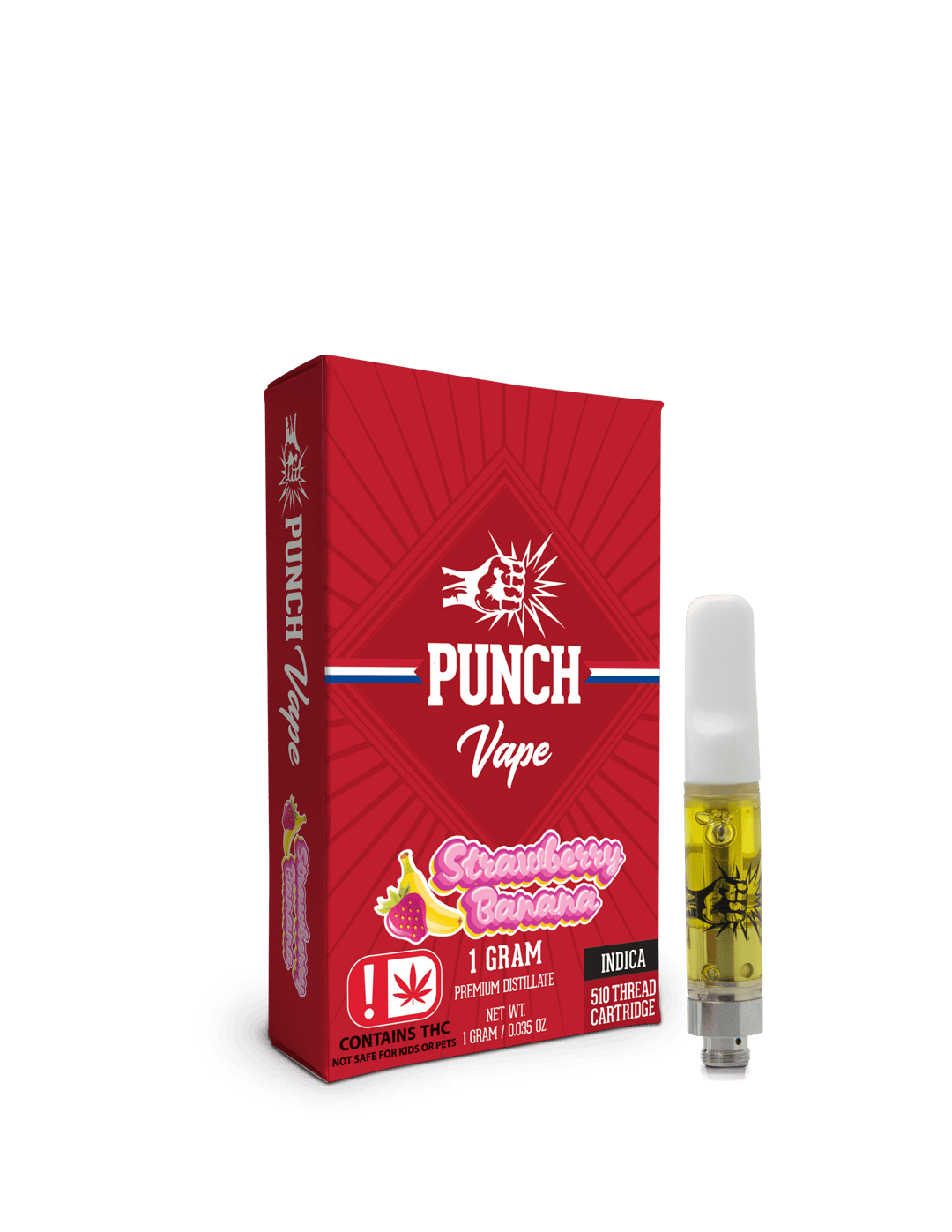 Punch - 510 Distillate Cart - Strawberry Banana (1g)