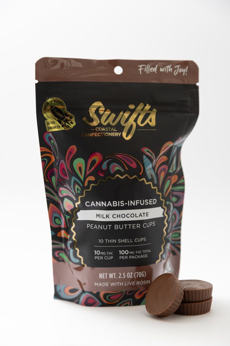 Swifts Peanut Butter Cups Milk Chocolate - 100MG - ROSIN - Sativa