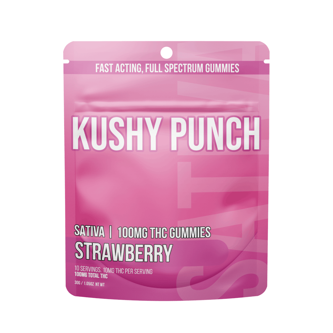 Kushy Punch - Sativa Strawberry INDIVIDUAL GUMMIES 100MG