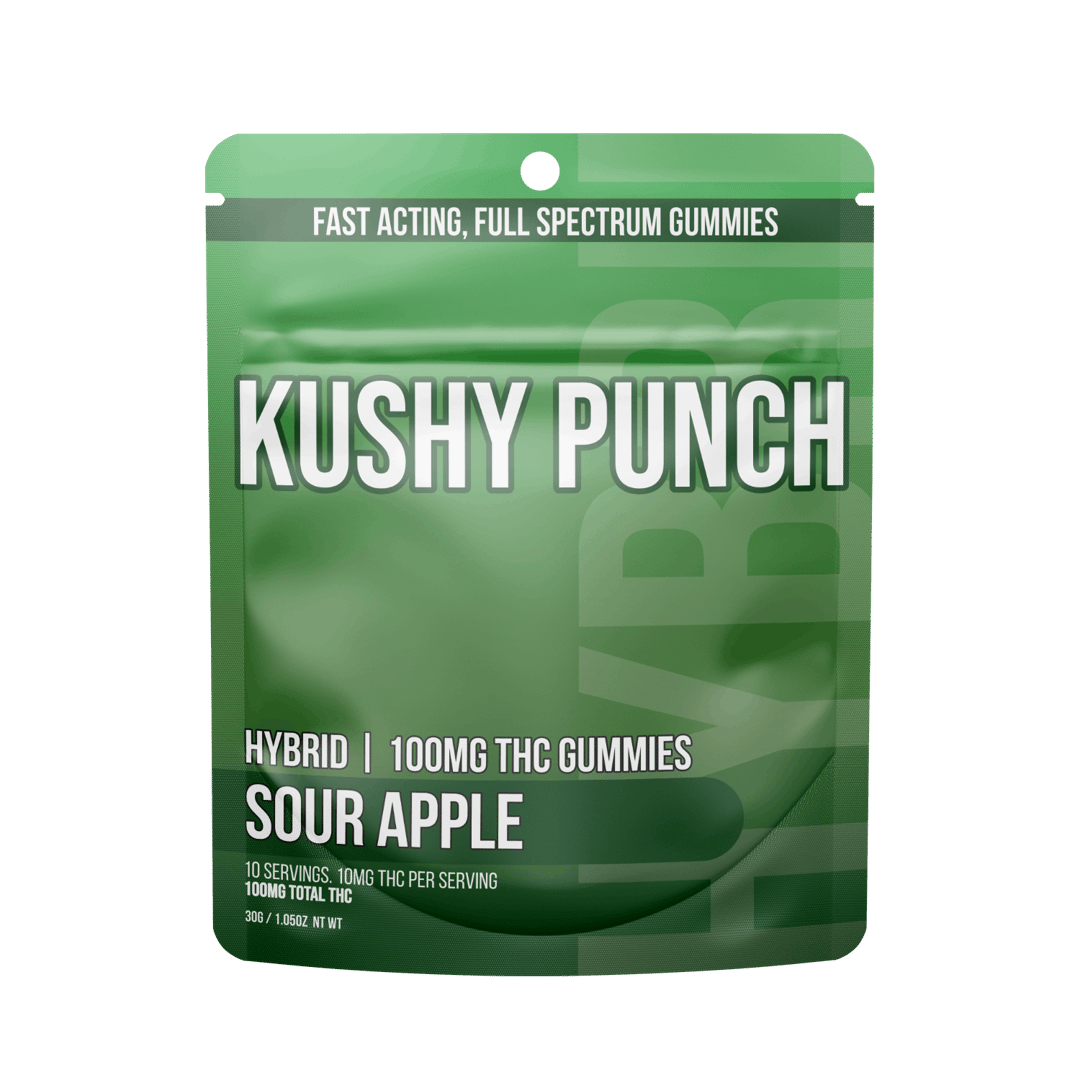 Kushy Punch - Hybrid Green Apple INDIVIDUAL GUMMIES 100MG