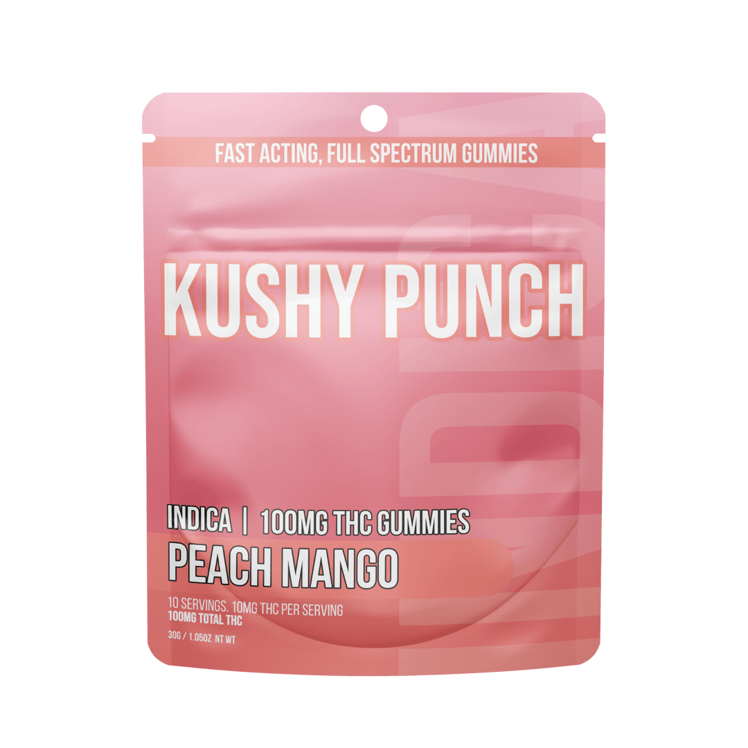 Kushy Punch - Indica Peach Mango INDIVIDUAL GUMMIES 100MG