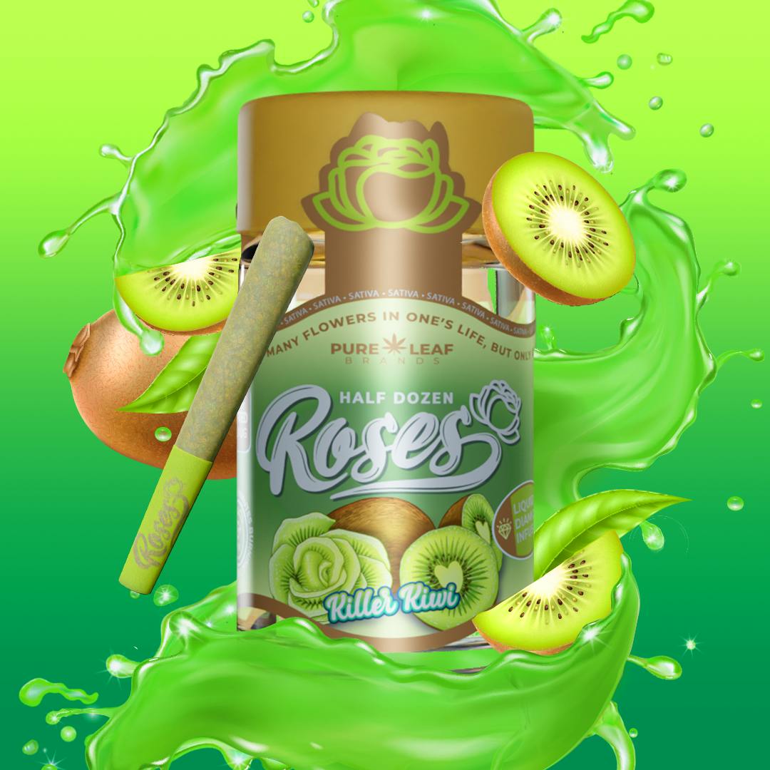 KILLER KIWI Roses 6 Pack Sativa | Liquid Diamond Infused | 3.6G (.6g ea)