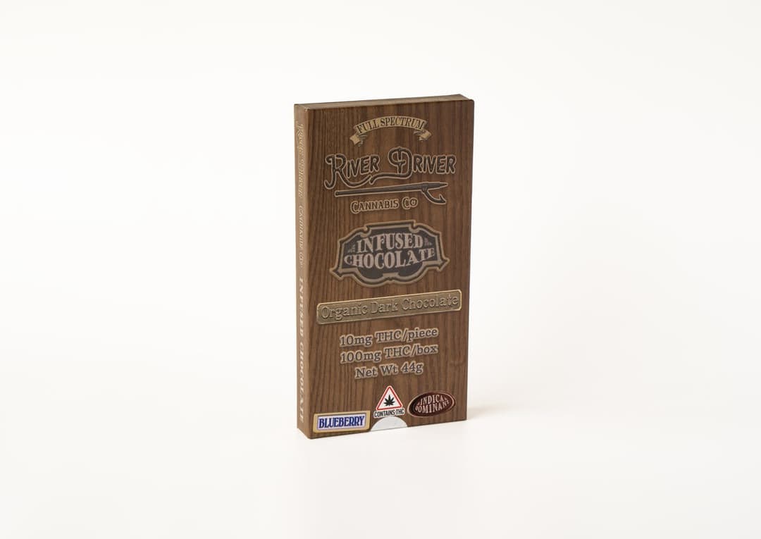 Blueberry Vegan/ Organic Dark Chocolate Bar 100mg