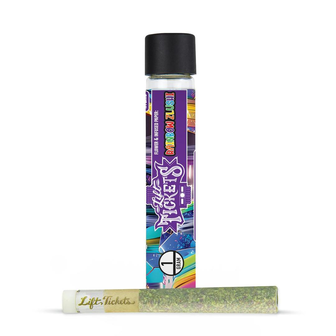 Infused Glass Tip Pre-Roll: Rainbow Zlushi 1g Joint